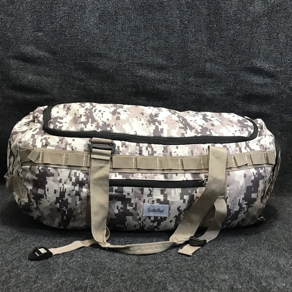 ScarletSkye Medium Size Camp 2 Pocket Digital Camo Duffle Bag w/ Molle Webbing